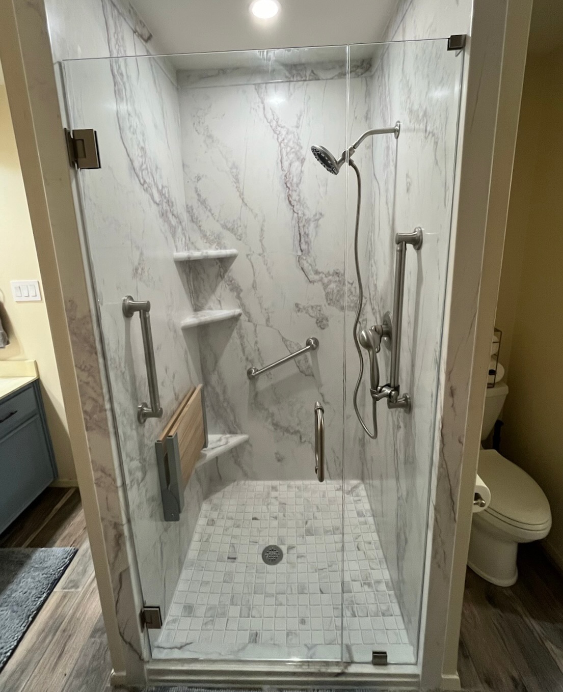 shower with accessibility features